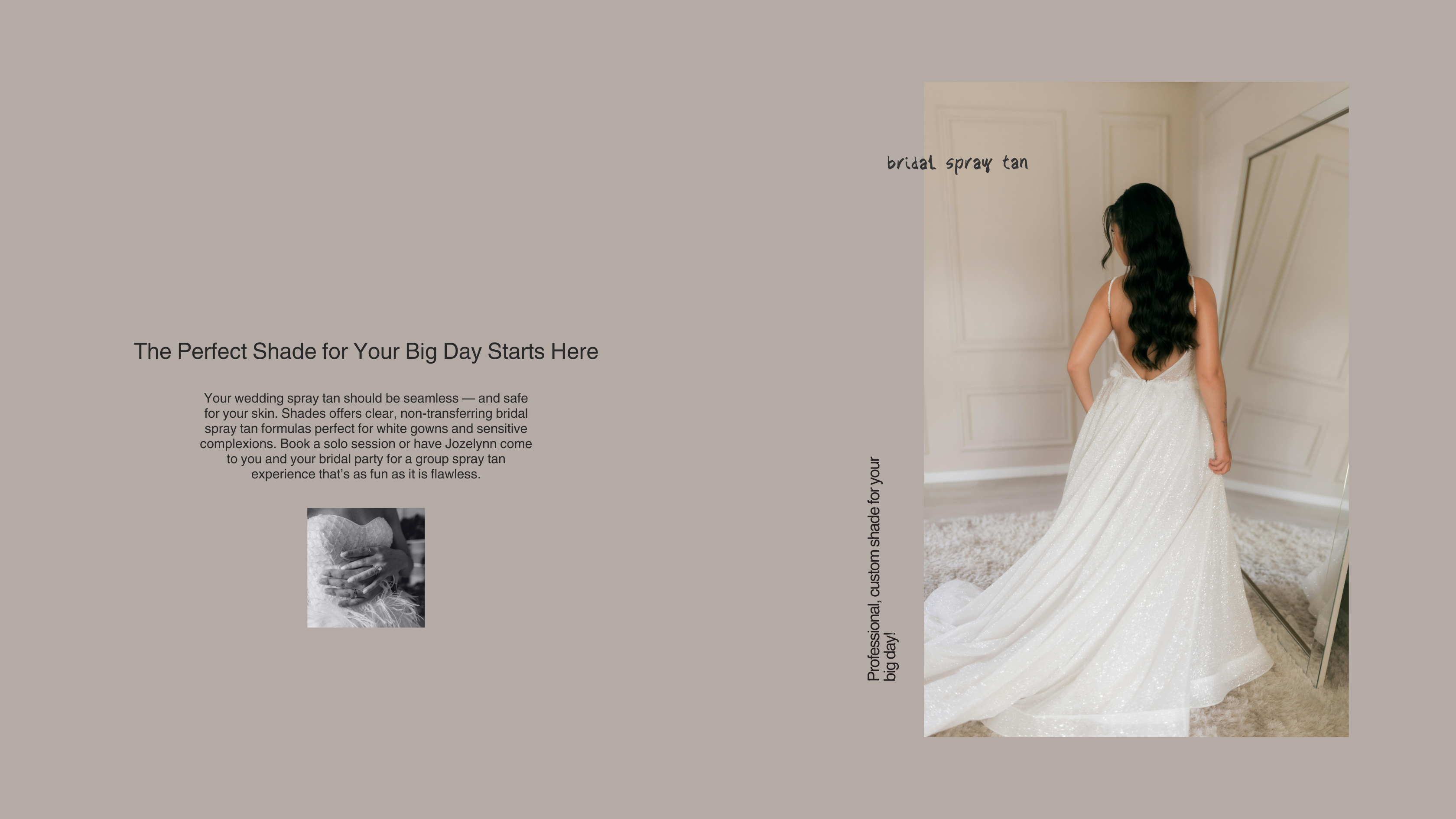 Bridal spray tan for wedding glow